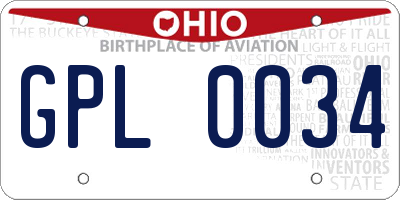 OH license plate GPL0034