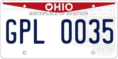OH license plate GPL0035