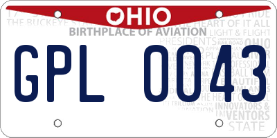 OH license plate GPL0043