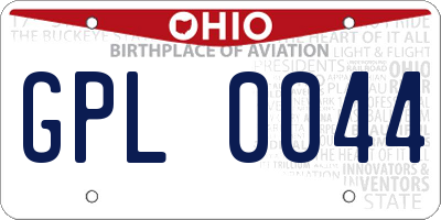 OH license plate GPL0044