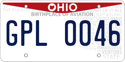 OH license plate GPL0046