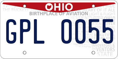 OH license plate GPL0055