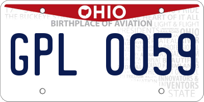 OH license plate GPL0059