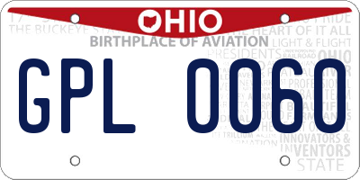 OH license plate GPL0060