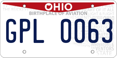 OH license plate GPL0063