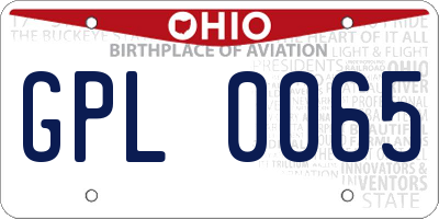 OH license plate GPL0065