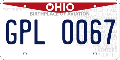 OH license plate GPL0067