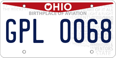 OH license plate GPL0068