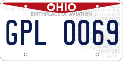 OH license plate GPL0069