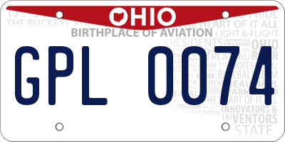 OH license plate GPL0074