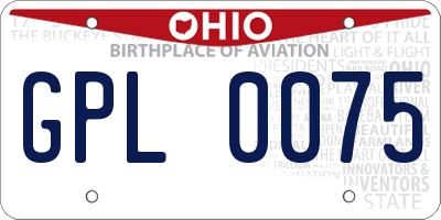 OH license plate GPL0075