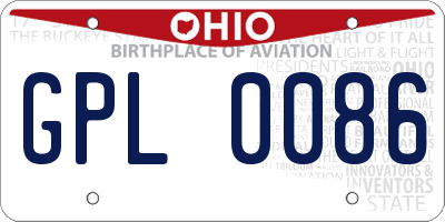 OH license plate GPL0086