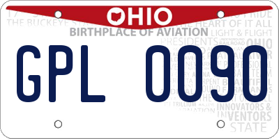 OH license plate GPL0090