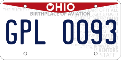 OH license plate GPL0093