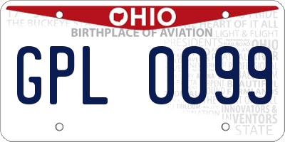 OH license plate GPL0099