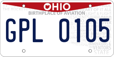 OH license plate GPL0105