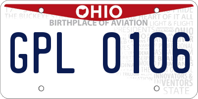 OH license plate GPL0106