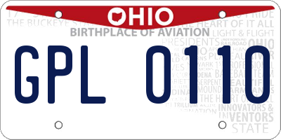OH license plate GPL0110