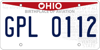 OH license plate GPL0112
