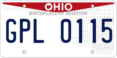 OH license plate GPL0115