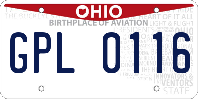 OH license plate GPL0116