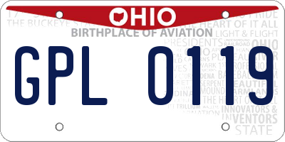 OH license plate GPL0119