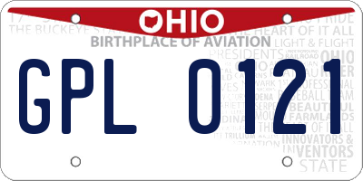 OH license plate GPL0121