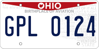 OH license plate GPL0124