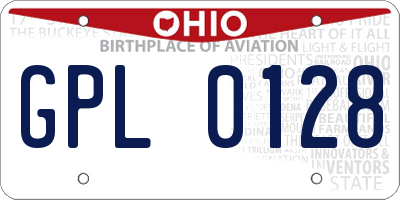 OH license plate GPL0128
