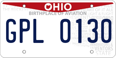 OH license plate GPL0130