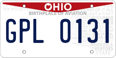OH license plate GPL0131