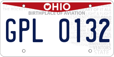 OH license plate GPL0132