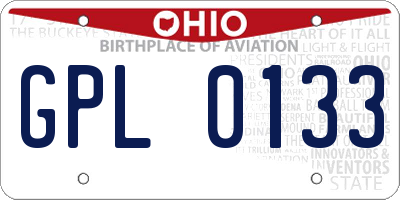 OH license plate GPL0133