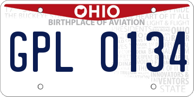 OH license plate GPL0134