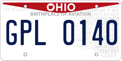 OH license plate GPL0140