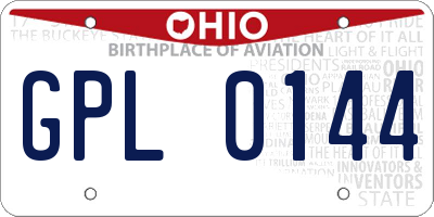 OH license plate GPL0144
