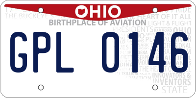 OH license plate GPL0146