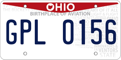 OH license plate GPL0156