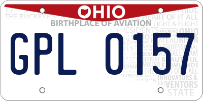 OH license plate GPL0157
