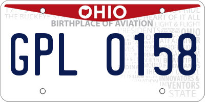 OH license plate GPL0158