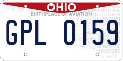 OH license plate GPL0159