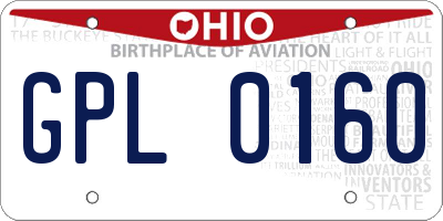OH license plate GPL0160