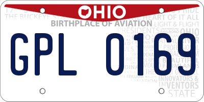 OH license plate GPL0169