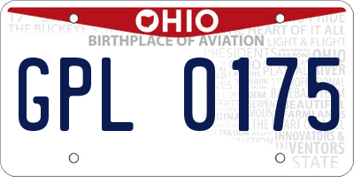 OH license plate GPL0175