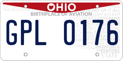 OH license plate GPL0176