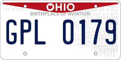 OH license plate GPL0179