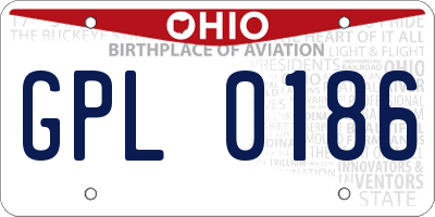 OH license plate GPL0186