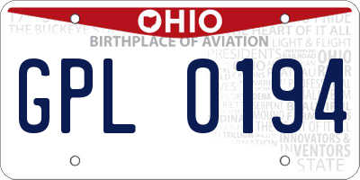 OH license plate GPL0194