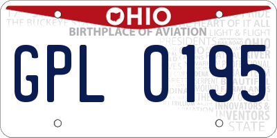 OH license plate GPL0195
