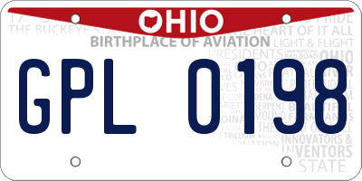 OH license plate GPL0198